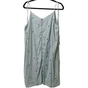 Hailey Lyn Floral Strappy Button Dress Blue Sz 12‎